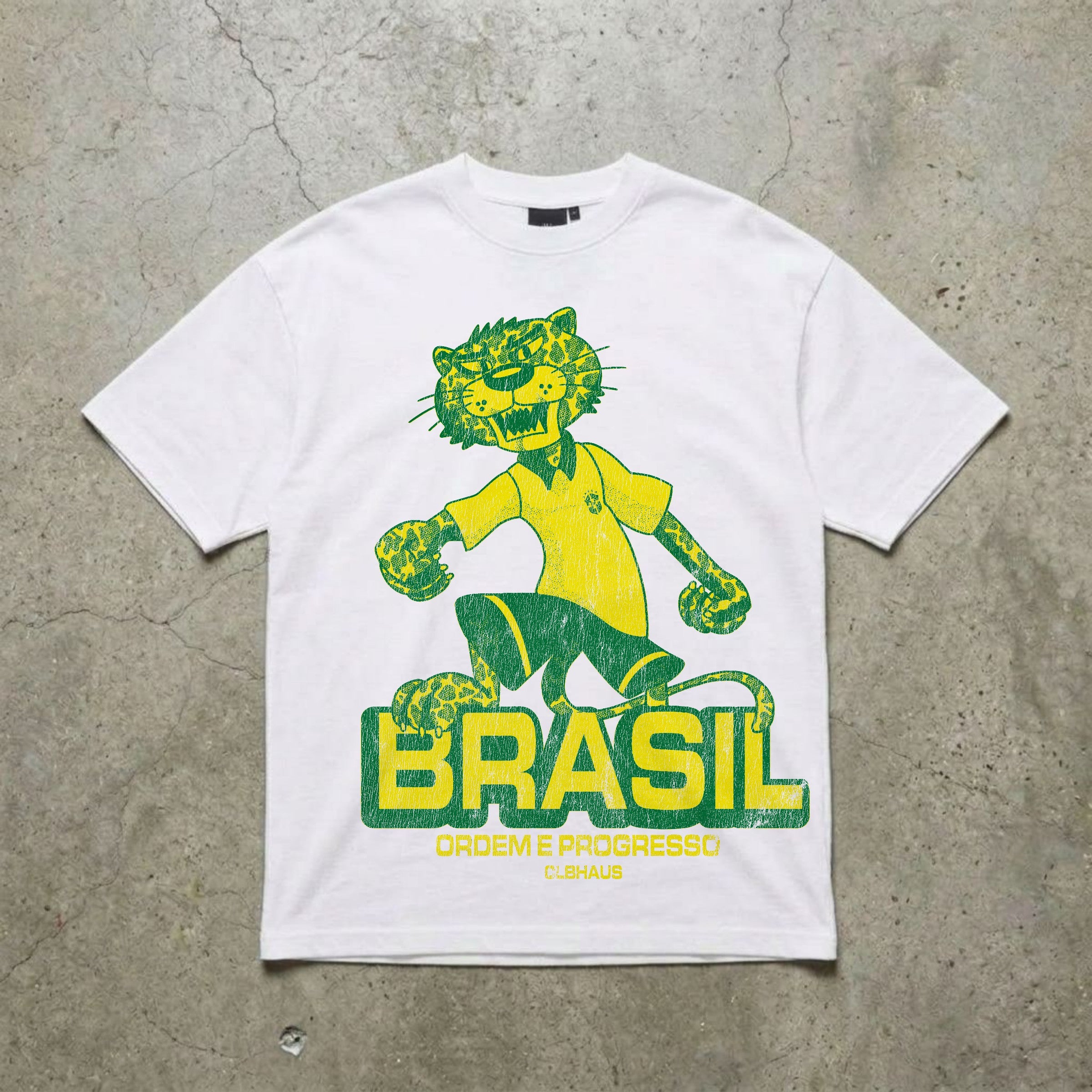 Brazil World Cup Soccer Vintage Washed White Tee