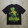 Brazil World Cup Soccer Vintage Washed Black Tee